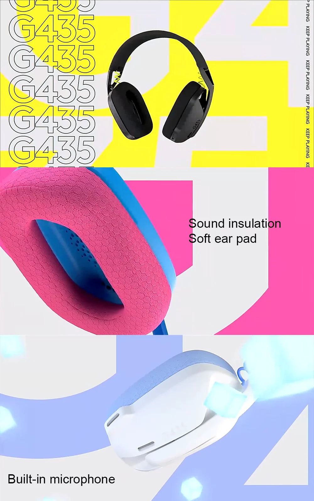 Casque gaming sans fil , Bluetooh + 2.4Ghz avec micro intégré