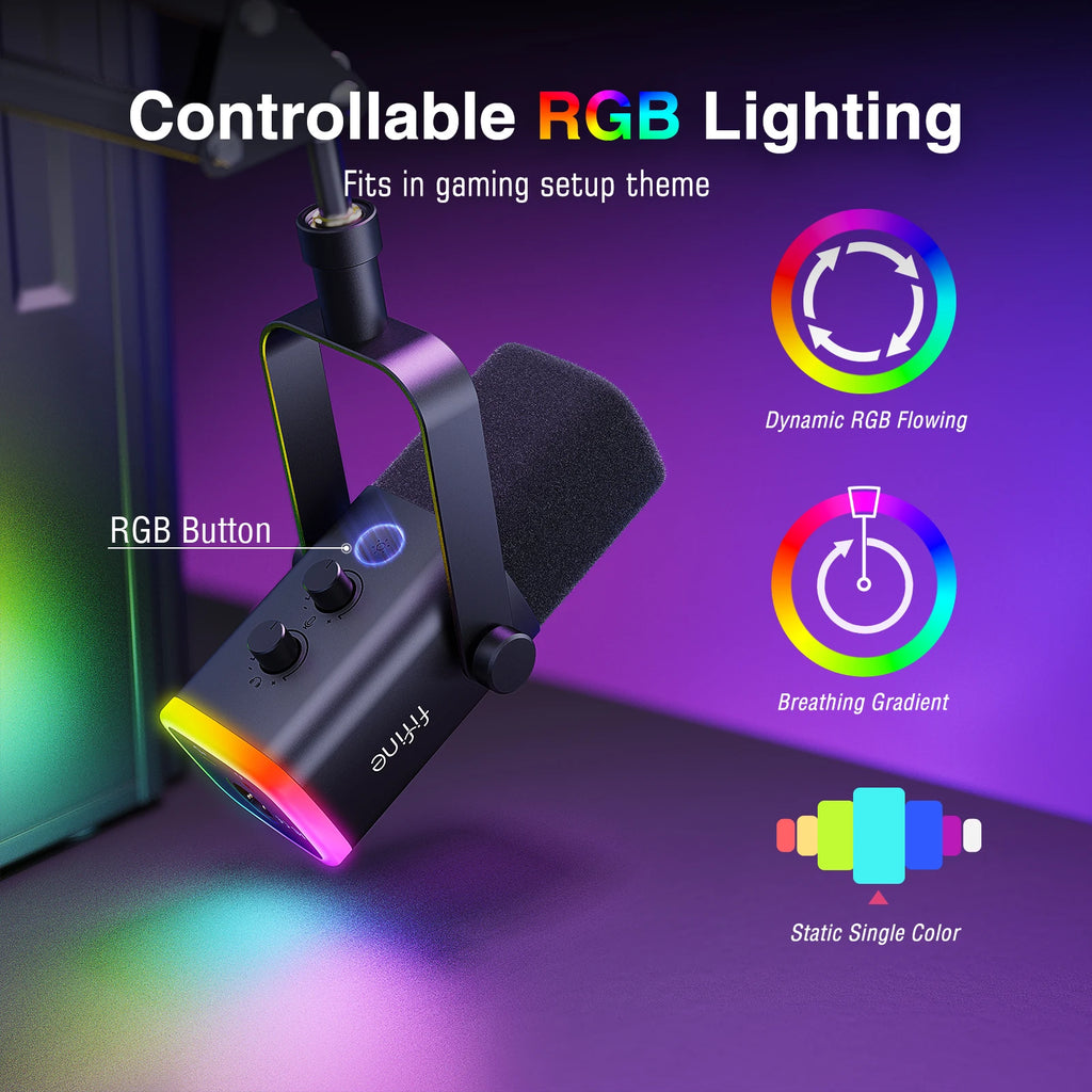 FIFINE XLR/USB  Micro Gaming avec pied